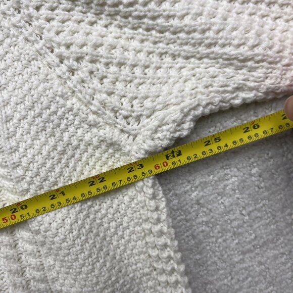 Soul of London 3D Cable Knit Shawl Collar White Sweater Mens 1XL Preppy Read - Picture 12 of 16